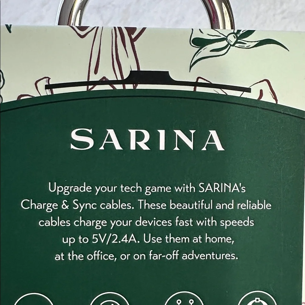 Sarina mint green bow charge & sync cable lightening to USB-A